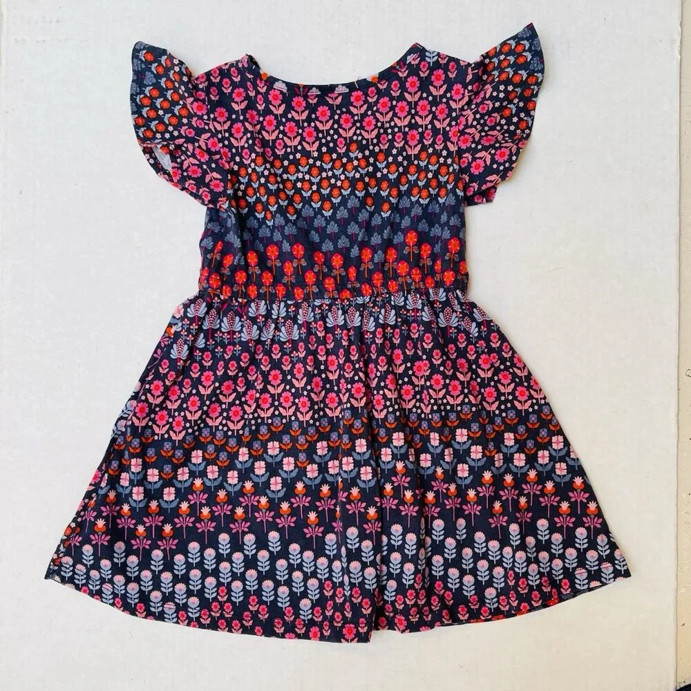 Gap Floral Dress Cotton Girls Dress XS 4 5 Cottagecore Vacation Party Vacation